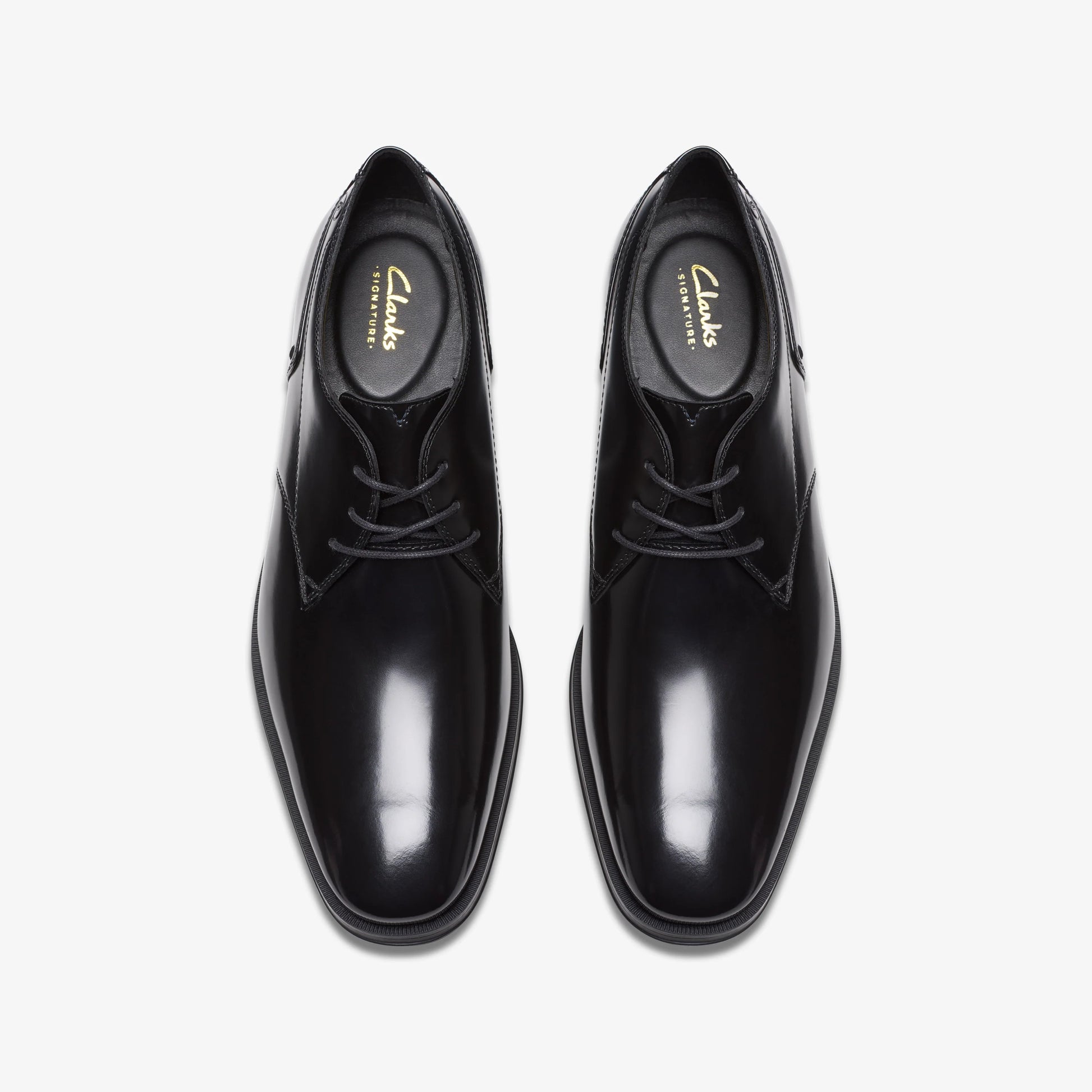 Zapatos De Vestir De La Marca Clarks  Para Hombre Modelo Paulton Lace Blk Hishine Lea En Color Negro