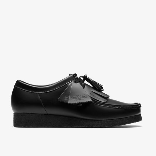 Zapatos Casual De La Marca Clarks  Para Hombre Modelo Wallabee Blk Hishine Lea En Color Negro