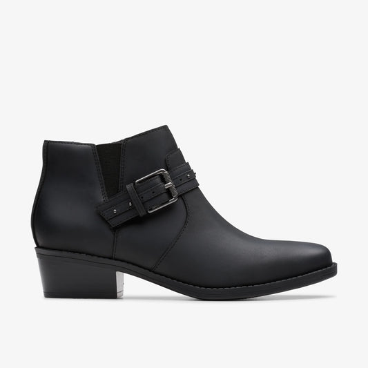 Botas De La Marca Clarks  Para Mujer Modelo Danyelle Wish Black Oily Lea En Color Negro