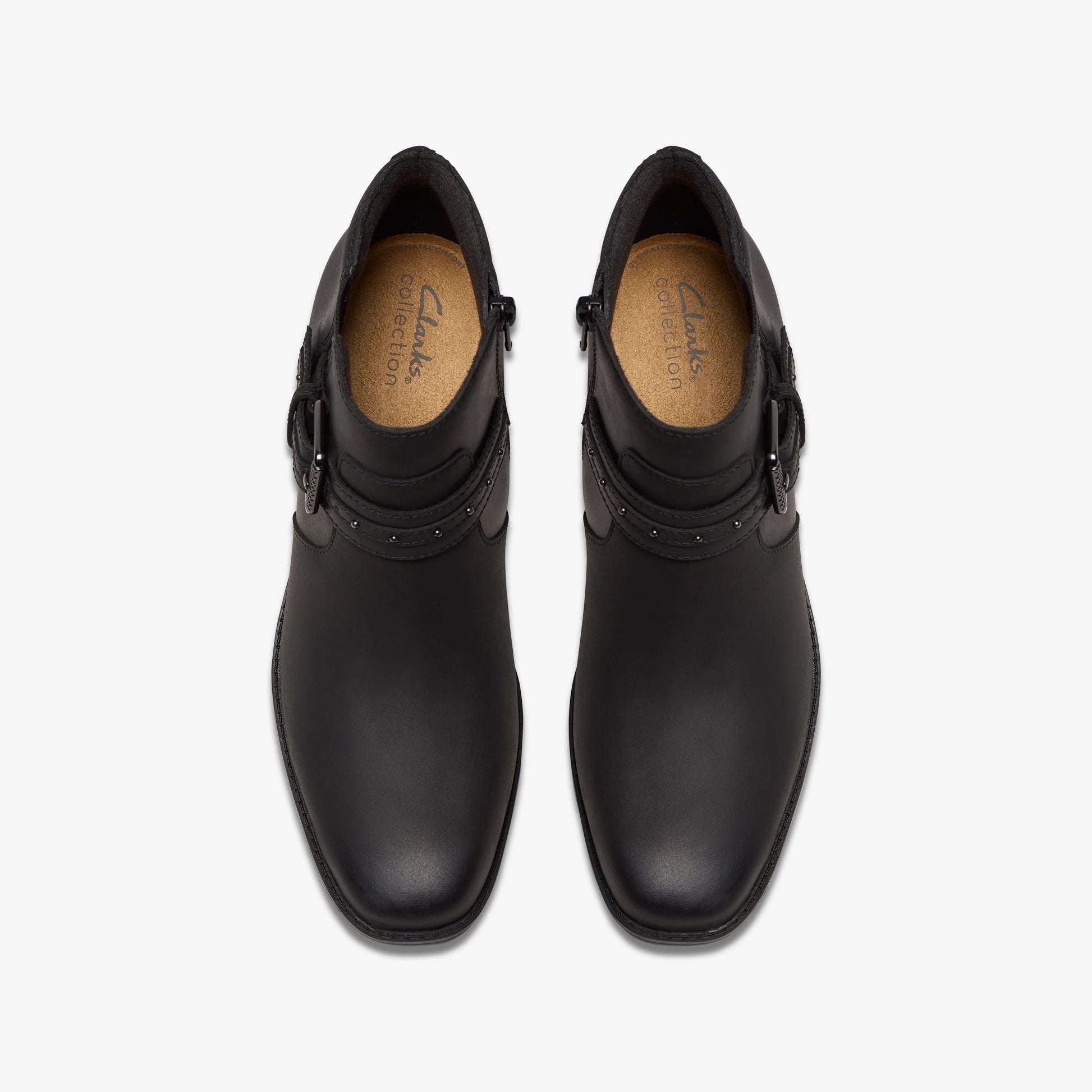 Botas De La Marca Clarks  Para Mujer Modelo Danyelle Wish Black Oily Lea En Color Negro