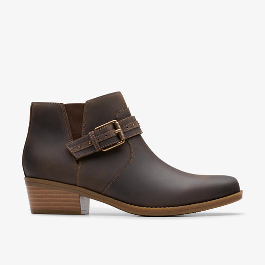 Botas De La Marca Clarks  Para Mujer Modelo Danyelle Wish Taupe Oily Lea En Color Beige