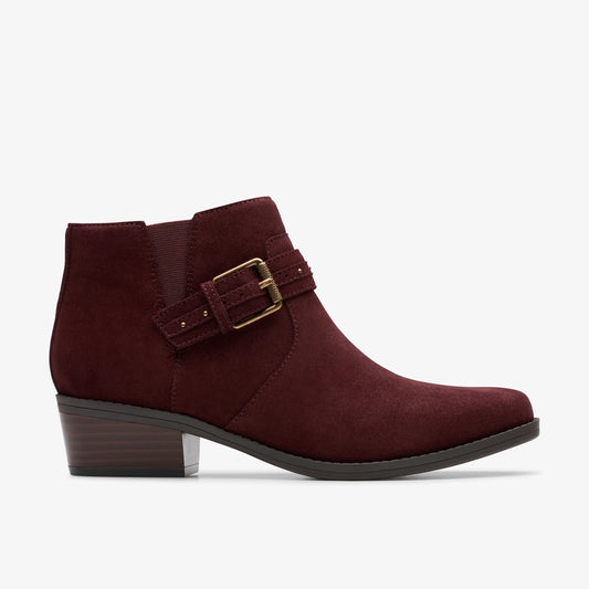 Botas De La Marca Clarks  Para Mujer Modelo Danyelle Wish Merlot Suede En Color Rojo