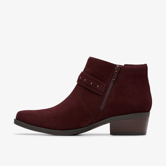 Botas De La Marca Clarks  Para Mujer Modelo Danyelle Wish Merlot Suede En Color Rojo