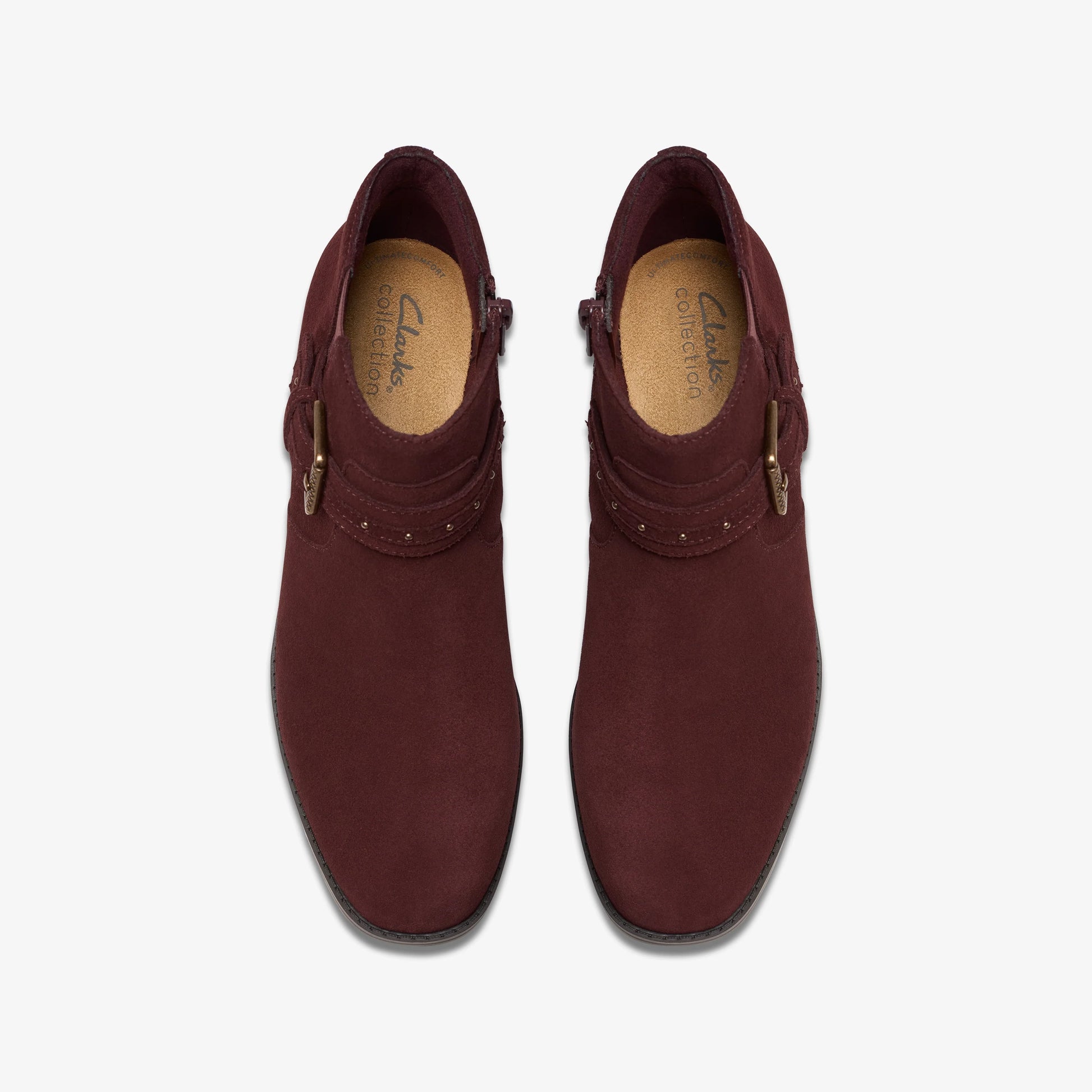 Botas De La Marca Clarks  Para Mujer Modelo Danyelle Wish Merlot Suede En Color Rojo