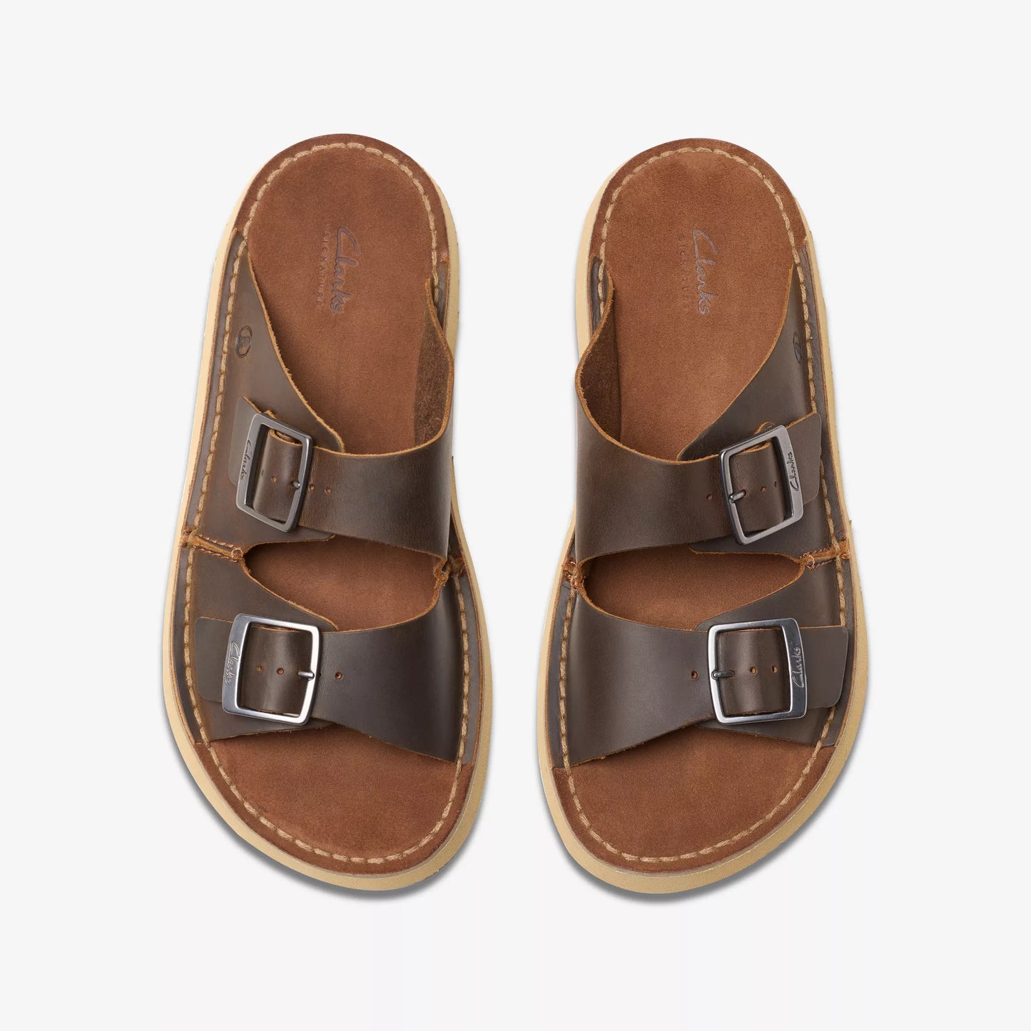 CLARKS | SANDALS | MEN | SOLSBURY STRAP BEESWAX LEATHER | BROWN