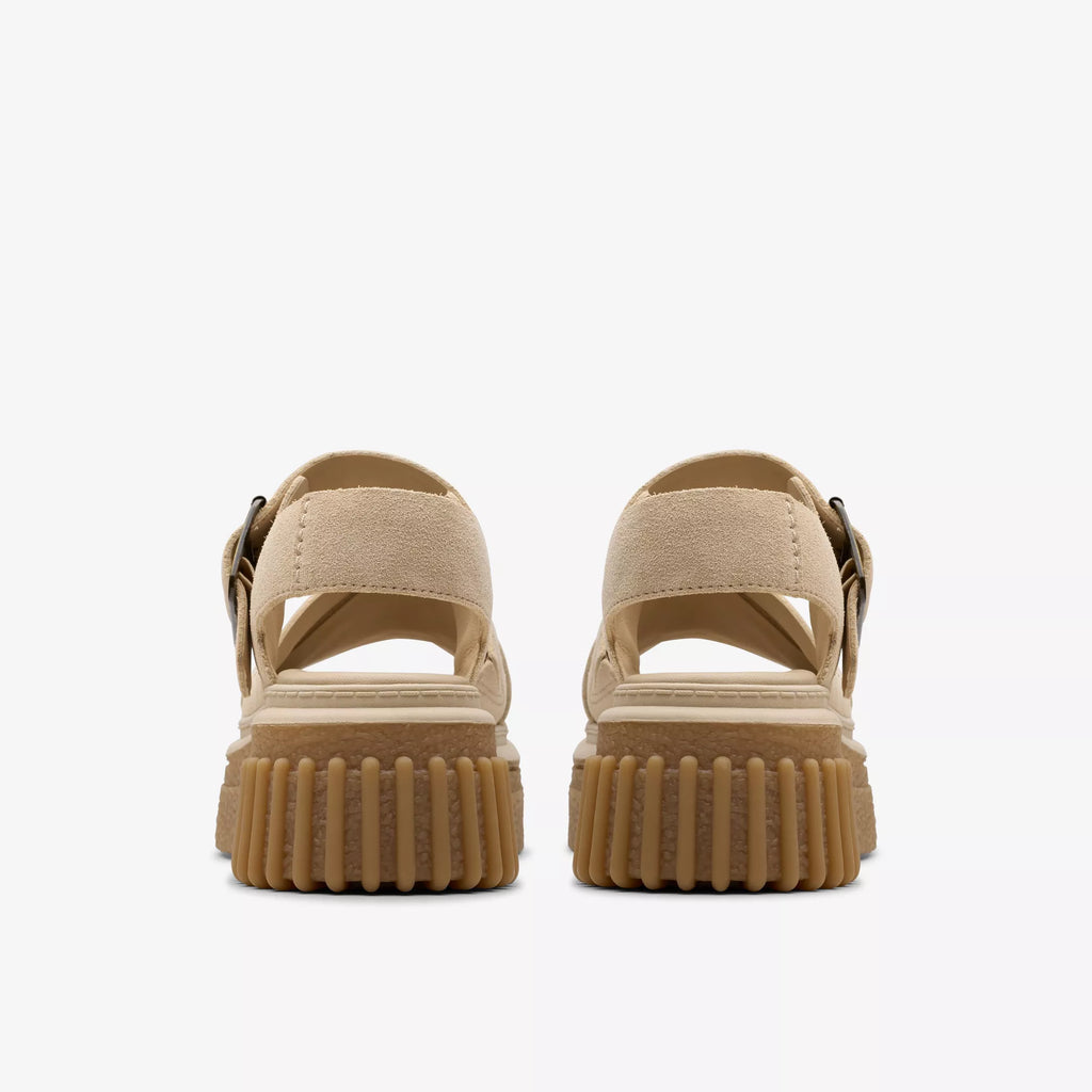 Sandalias De La Marca Clarks  Para Mujer Modelo Evamar Wish Ecru Suede En Color Beige