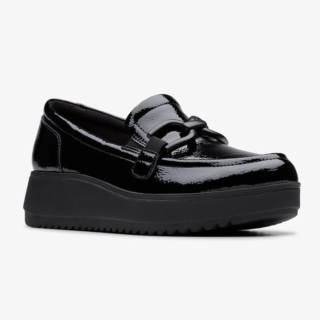 CLARKS | ZAPATOS CASUAL | MUJER | ZYLAH TOP BLACK CRINKLEPAT | NEGRO