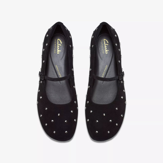 CLARKS | BAILARINAS | MUJER | LIVIA STUD BLACK SUEDE | NEGRO