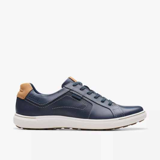 CLARKS | MEN'S CASUAL SHOES | MAPSTONE LACE NAVY LEATHER | BLUE