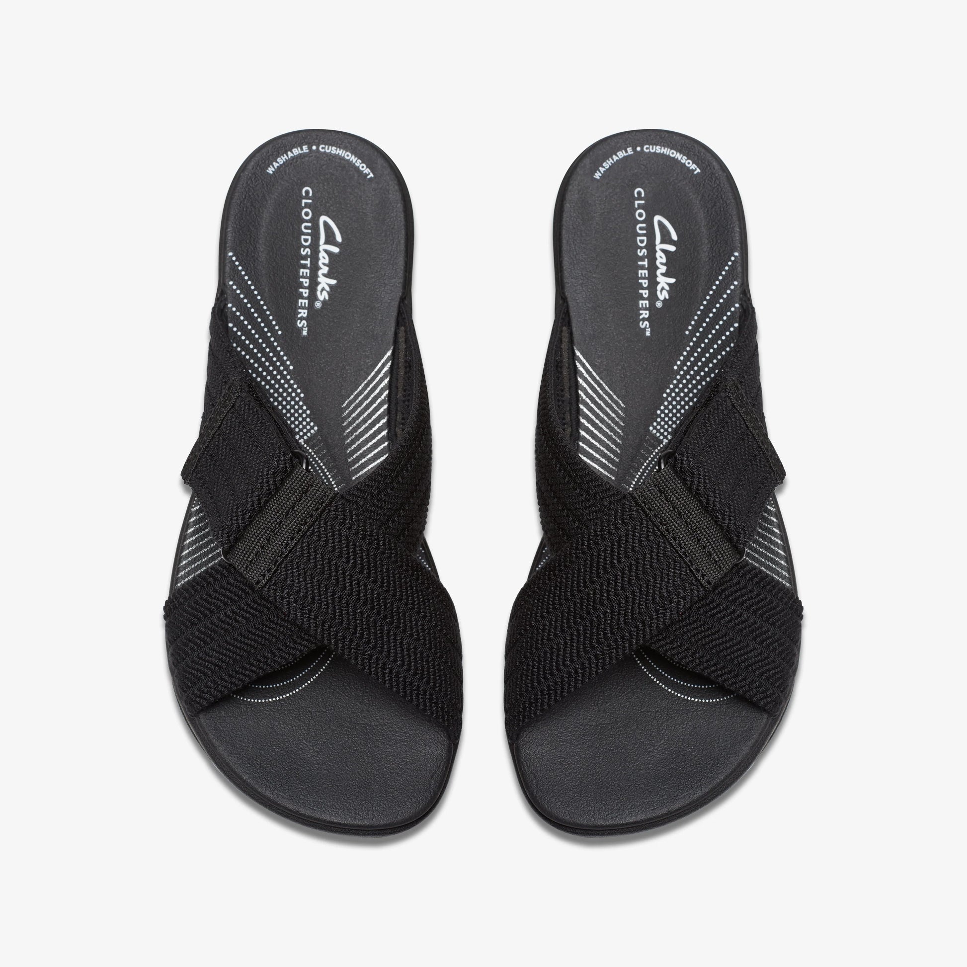 CLARKS SANDALS WOMEN ARLA WAVE BLACK – Tascon