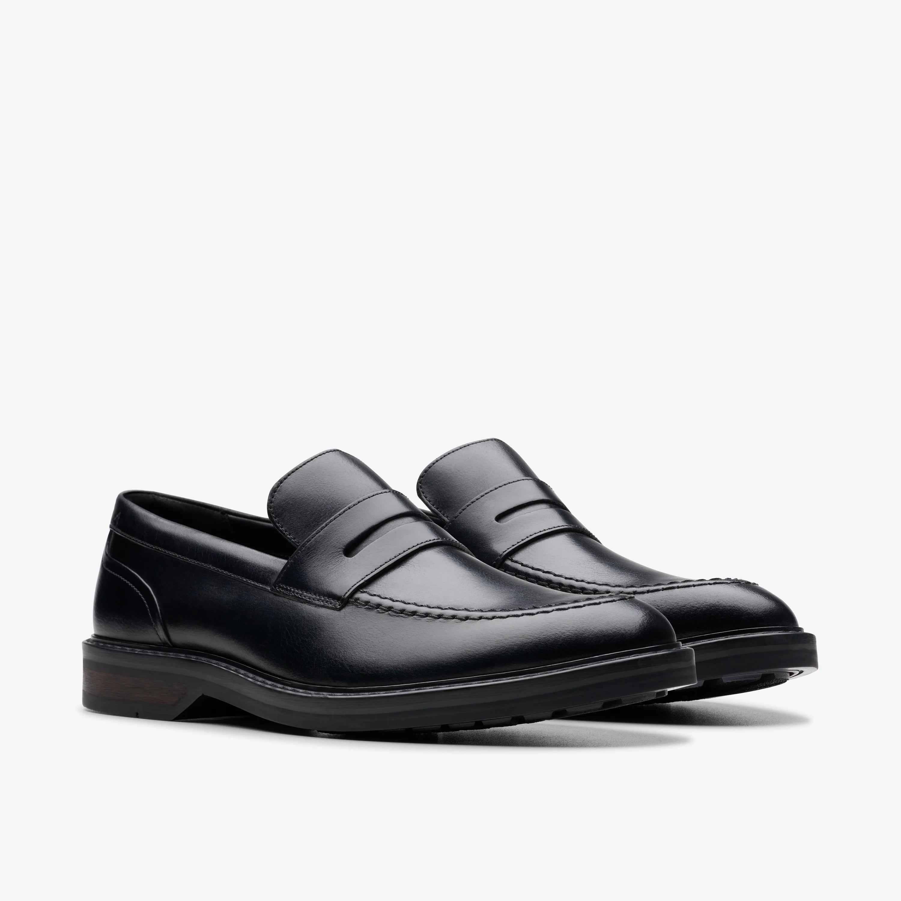 Zapatos Casual De La Marca Clarks  Para Hombre Modelo Aldwin Step Black Leather En Color Negro