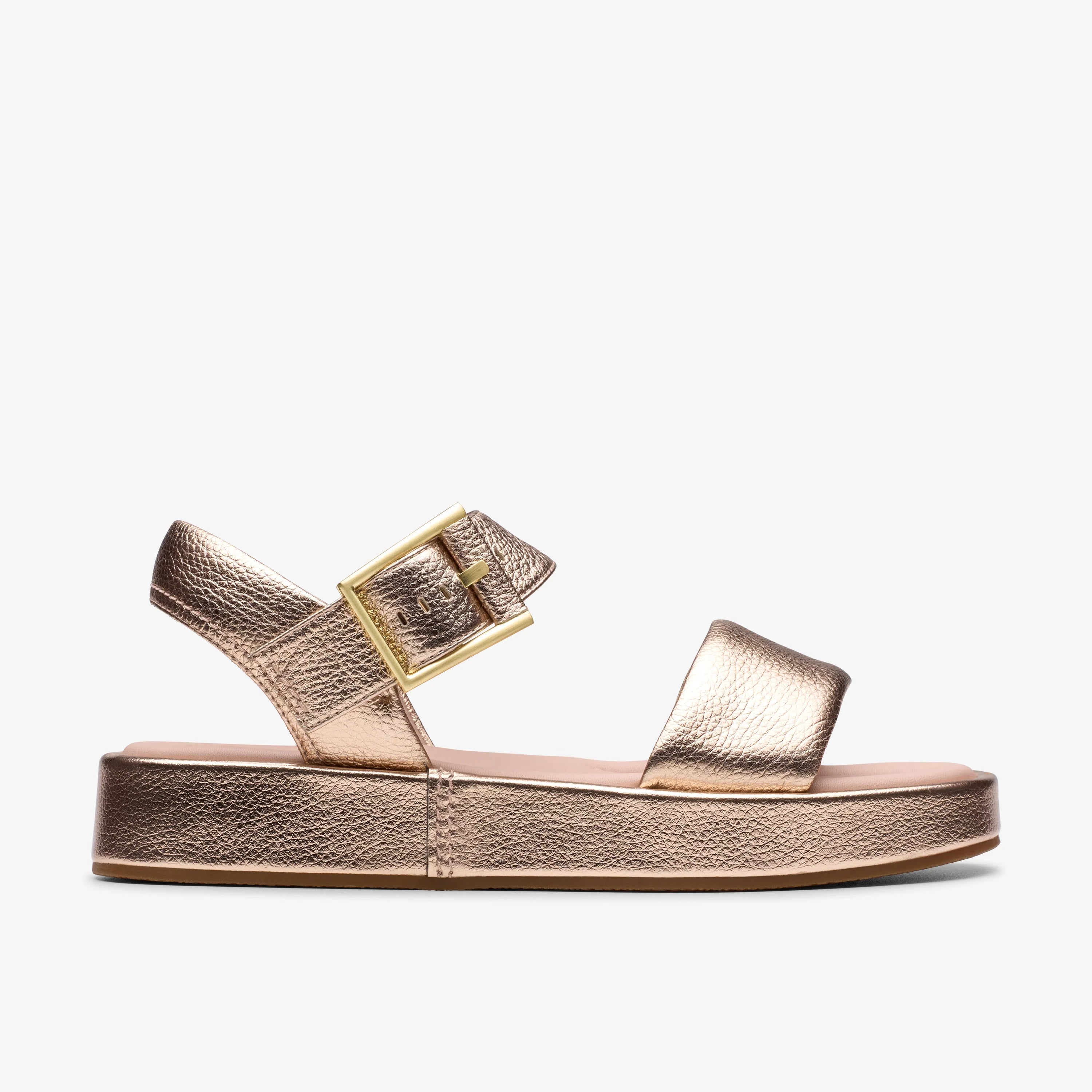 Sandalias De La Marca Clarks  Para Mujer Modelo Alda Strap Copper Metallic