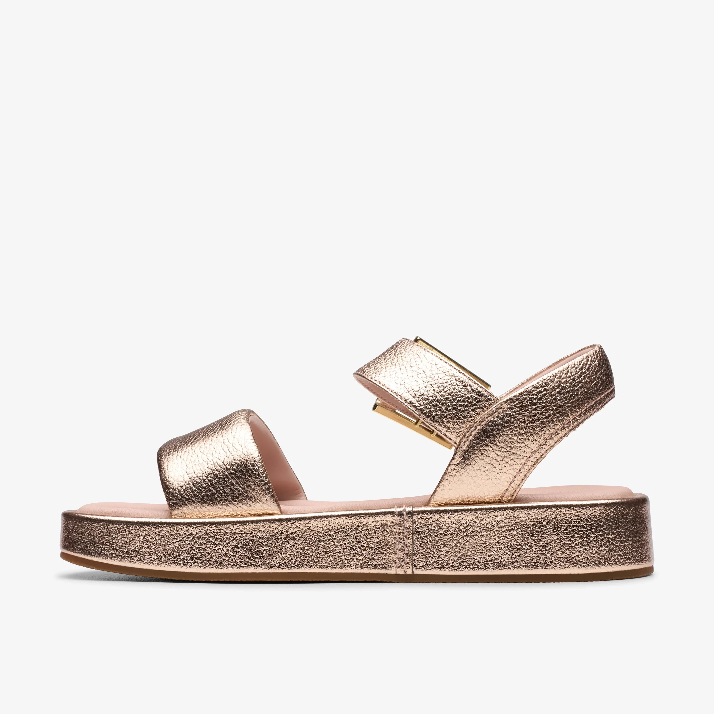 Sandalias De La Marca Clarks  Para Mujer Modelo Alda Strap Copper Metallic