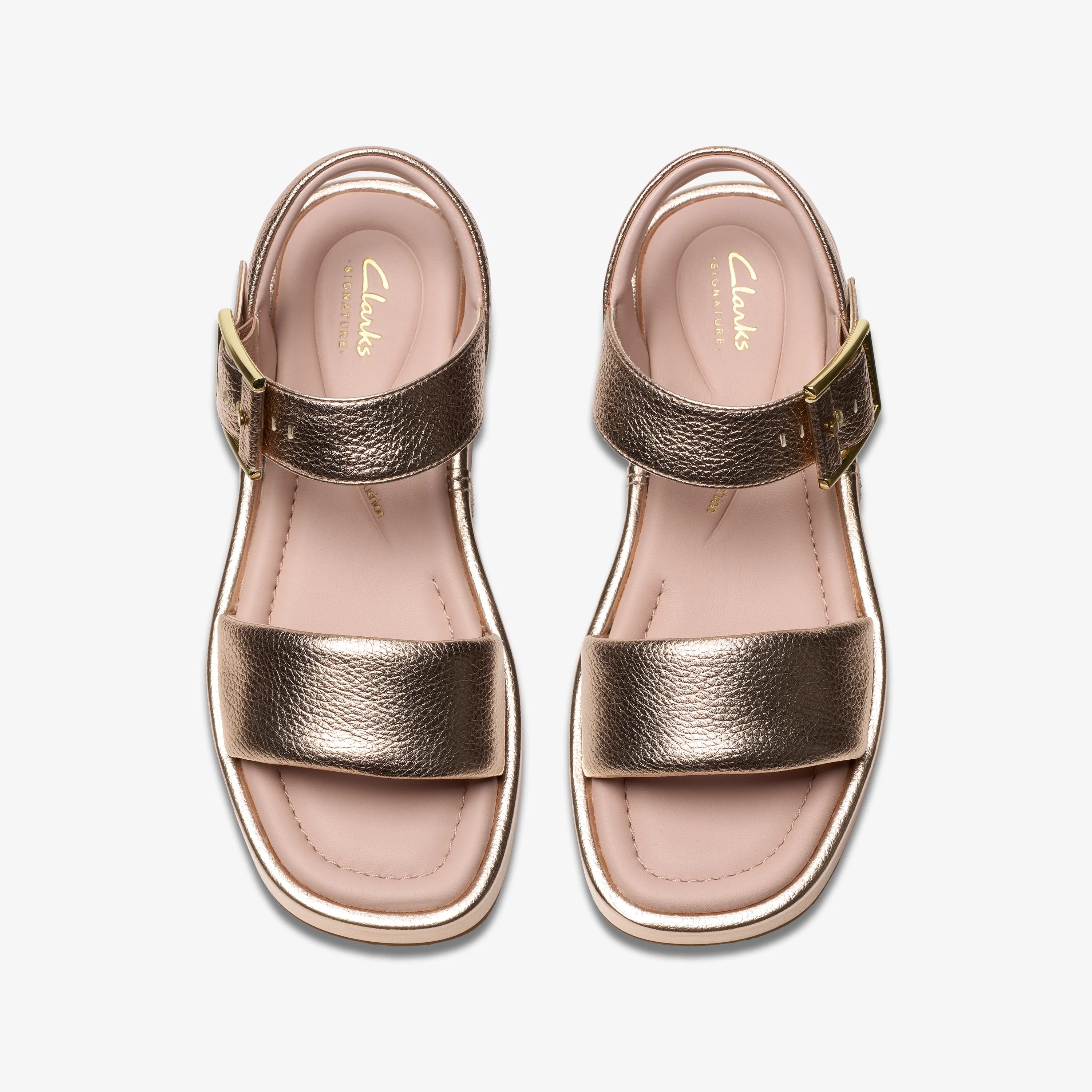 Sandalias De La Marca Clarks  Para Mujer Modelo Alda Strap Copper Metallic
