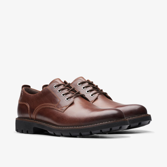 Zapatos Casual De La Marca Clarks  Para Hombre Modelo Batcombe Tie Dark Tan Lea En Color Marrón