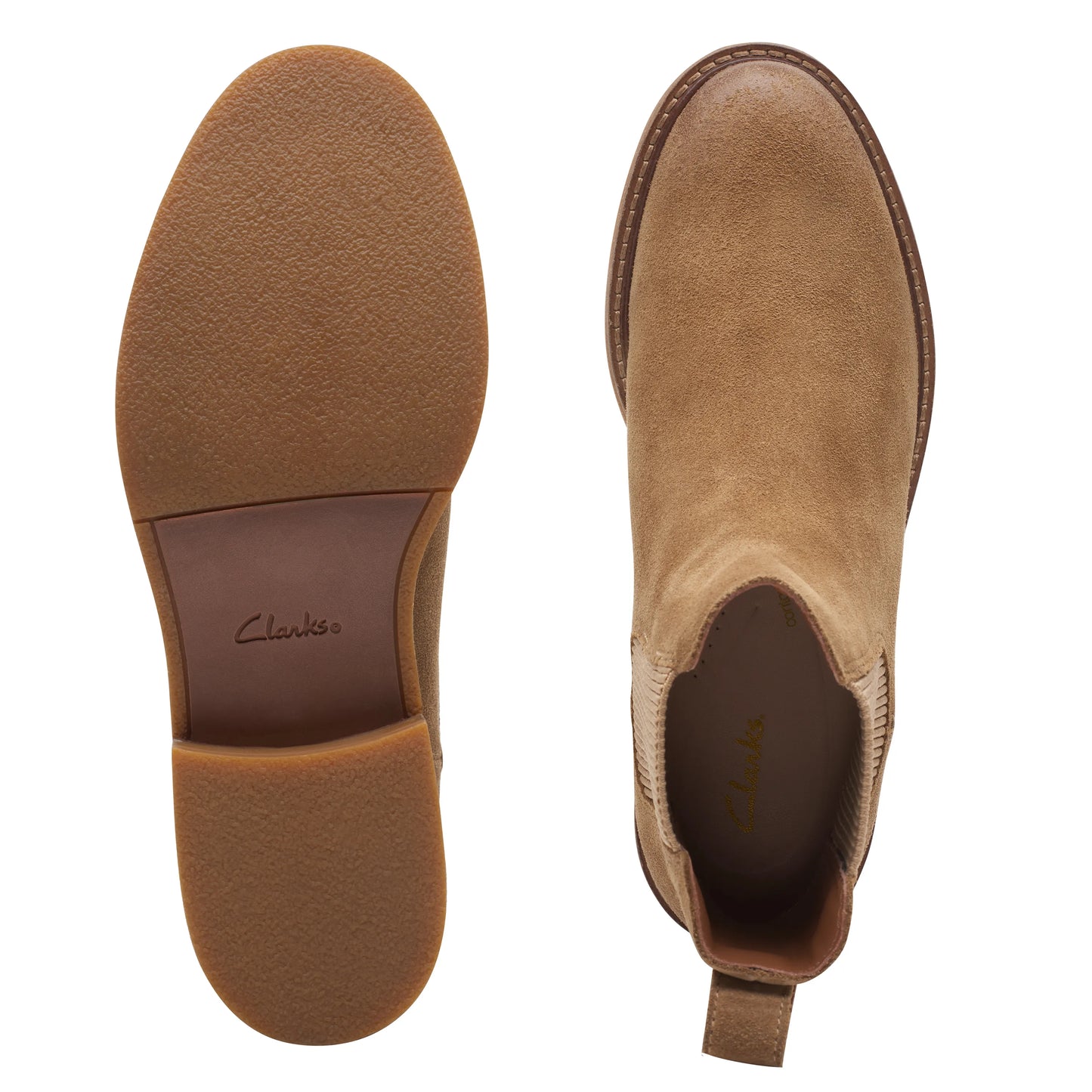 CLARKS | CHELSEA BOTAS PARA MULHERES | COLOGNE ARLO2 TAN LEATHER | MARROM