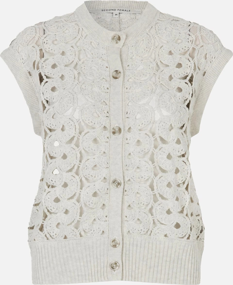 SECOND FEMALE | CHALECO | MUJER | CORALIE KNIT VEST | BLANCO