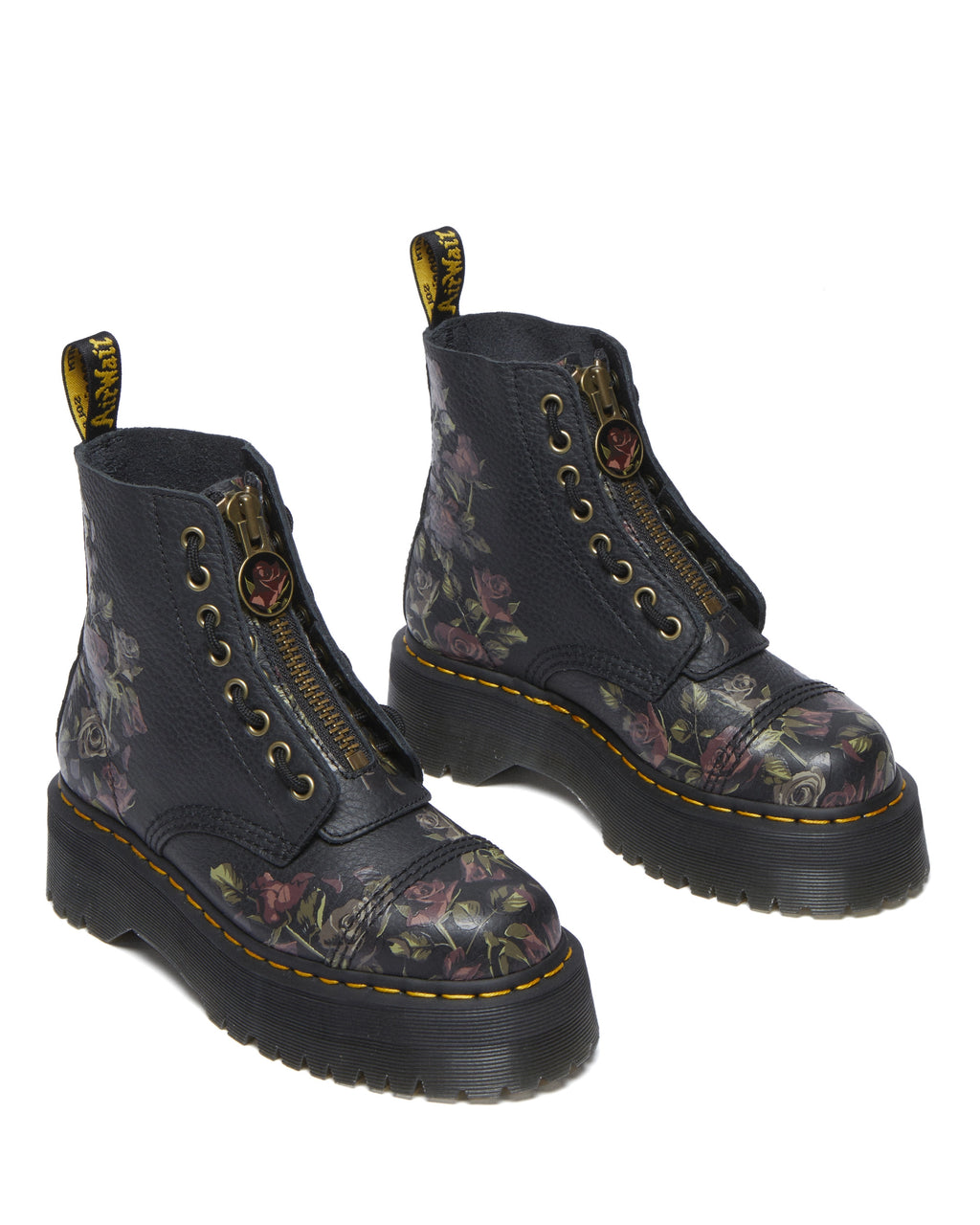 DR. MARTENS | BOOTIES | WOMAN | SINCLAIR DECAYED ROSES CLASSIC TUMBLED NAPPA BLACK MILLED | BLACK