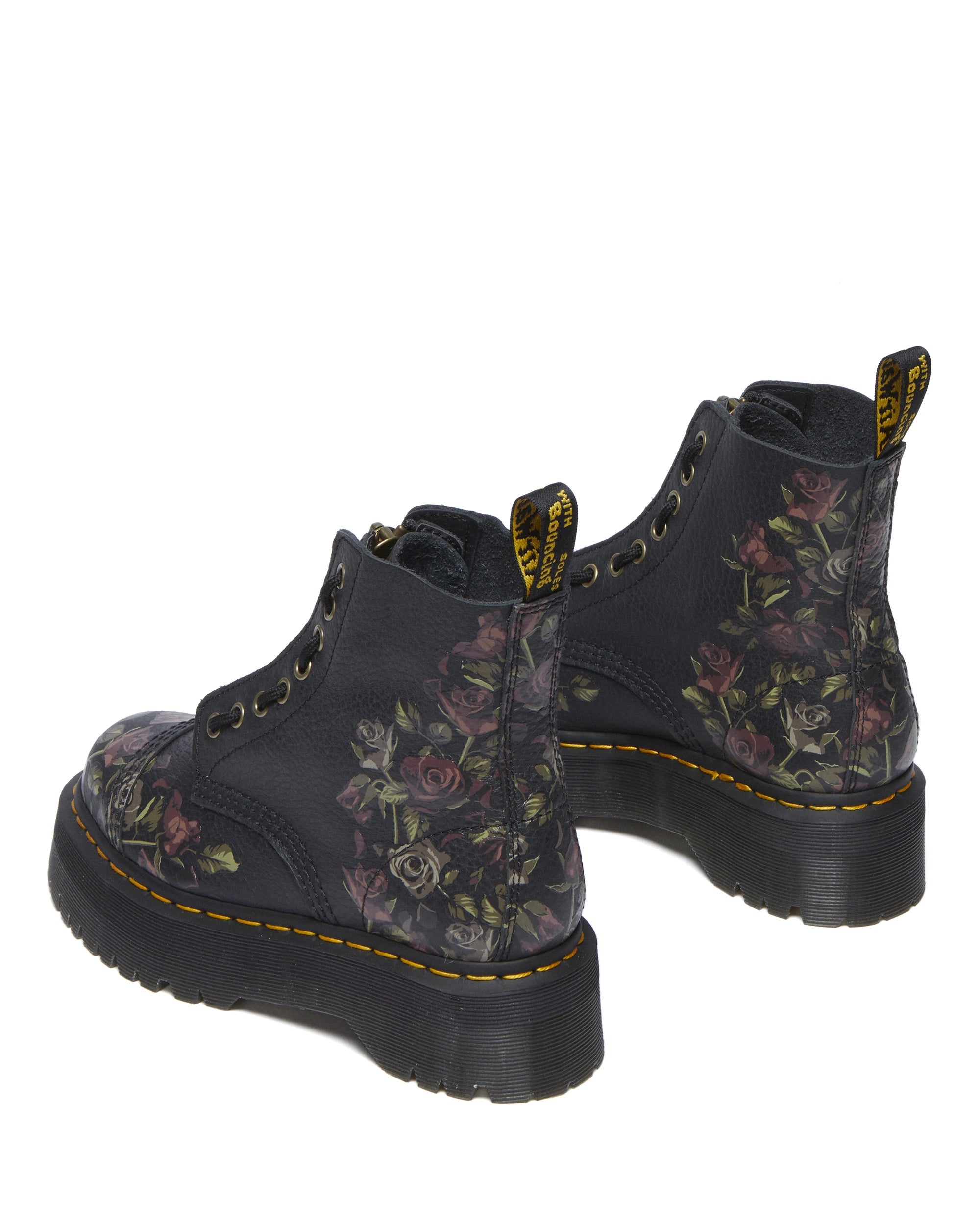 DR. MARTENS | BOTINES | MUJER | SINCLAIR DECAYED ROSES CLASSIC TUMBLED NAPPA BLACK MILLED | NEGRO