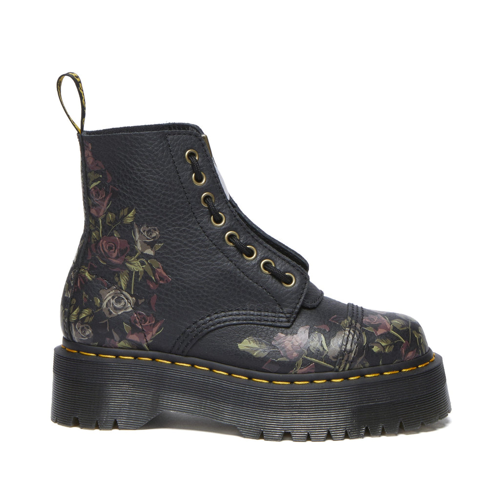DR. MARTENS | BOOTIES | WOMAN | SINCLAIR DECAYED ROSES CLASSIC TUMBLED NAPPA BLACK MILLED | BLACK