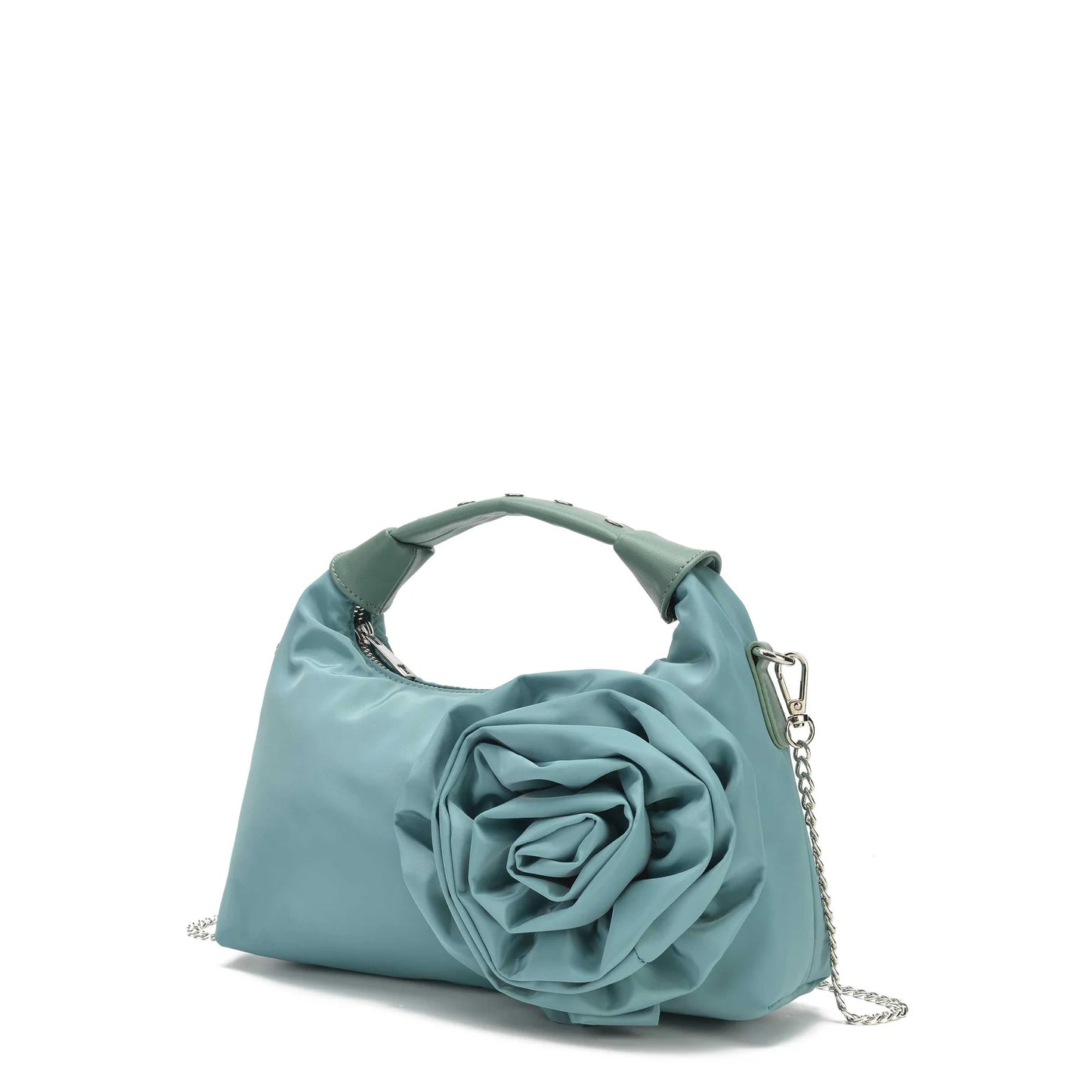 NUNOO | महिलाओं के लिए कंधे का बैग | DANDY ROSE RECYCLED NYLON POWDER BLUE | नीला