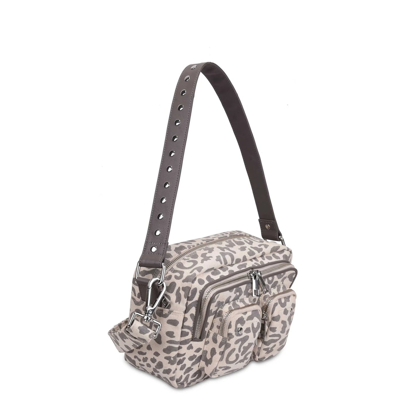 NUNOO | BOLSO MUJER | ELLIE RECYCLED CANVAS LIGHT DOTS | BEIGE