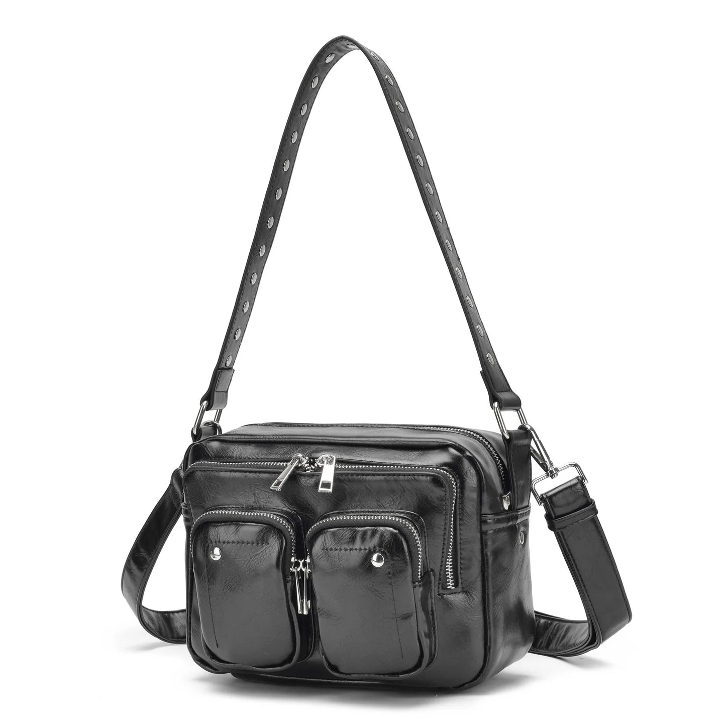 NUNOO | BOSSA DONA | ELLIE WRINKLE RECYCLED PU BLACK | NEGRE