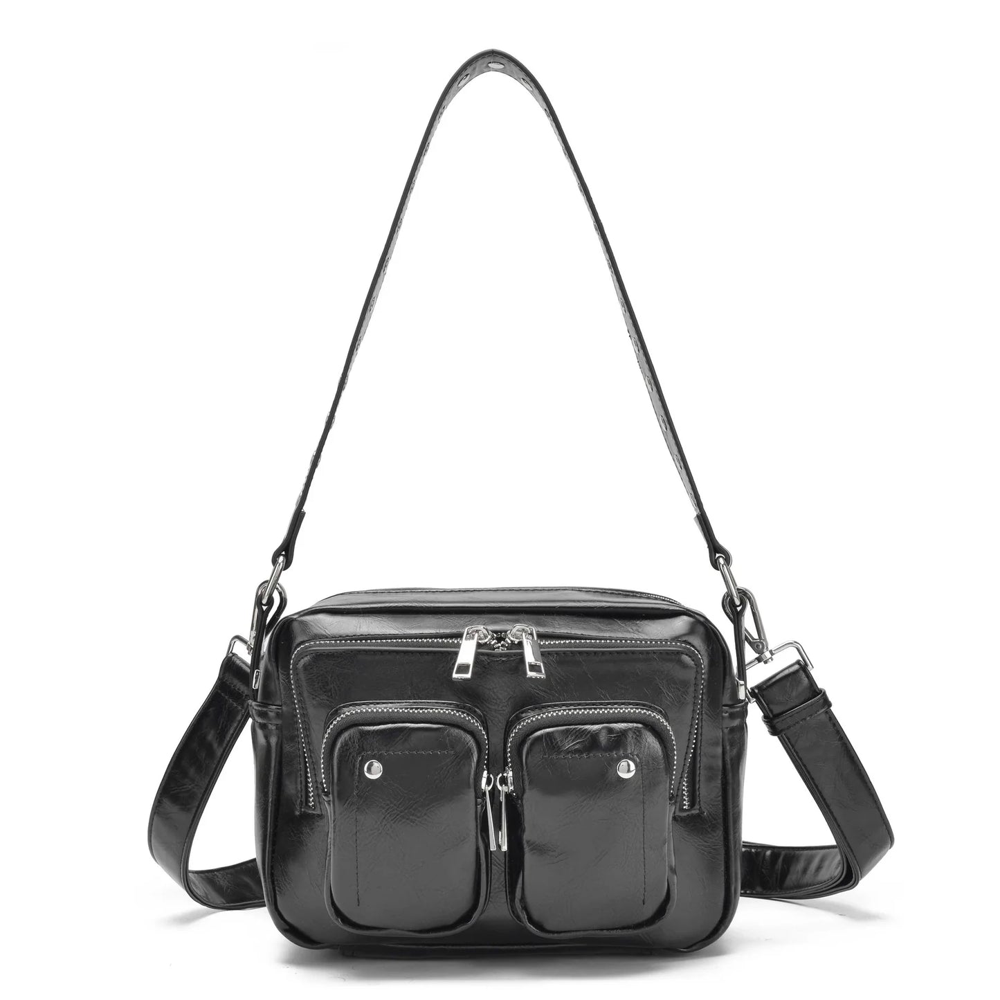 NUNOO | WOMEN'S BAG | ELLIE WRINKLE RECYCLED PU BLACK | BLACK