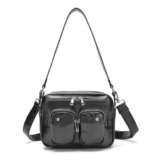 NUNOO | BOLSO MUJER | ELLIE WRINKLE RECYCLED PU BLACK | NEGRO