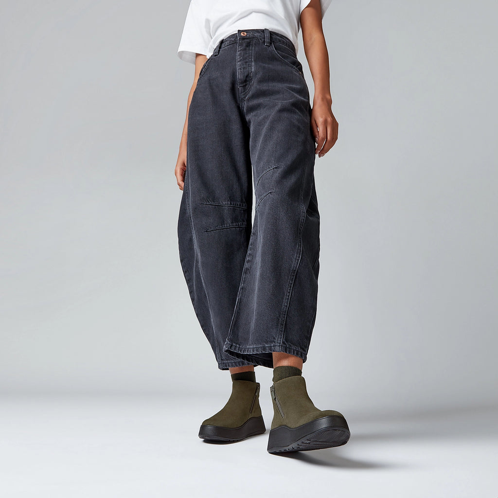 FITFLOP | STIVALI DA DONNA | STIVALETTI FLATFORM CON ZIP IN CAMOSCIO W F MODE OLIVA PROFONDO | VERDE