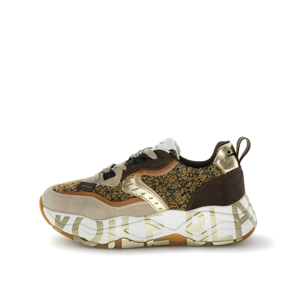VOILE BLANCHE CLUB105 Beige-dark Brown: brązowy sneakersy dla kobiet