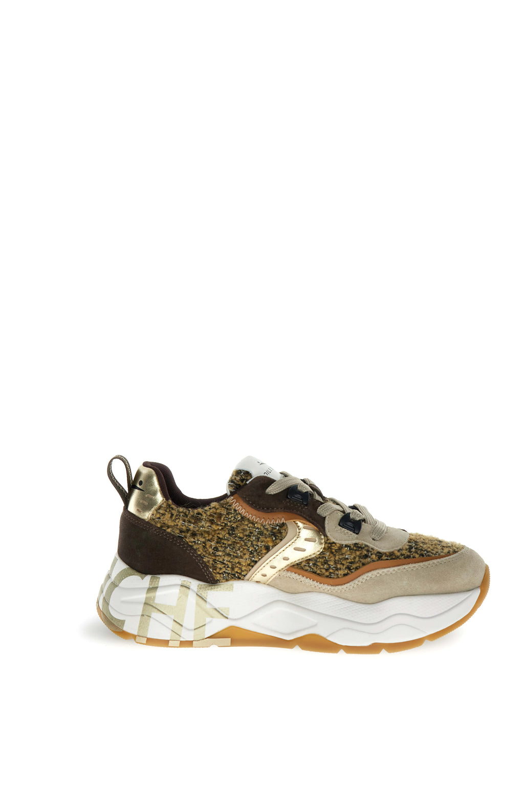 VOILE BLANCHE CLUB105 Beige-dark Brown: brązowy sneakersy dla kobiet