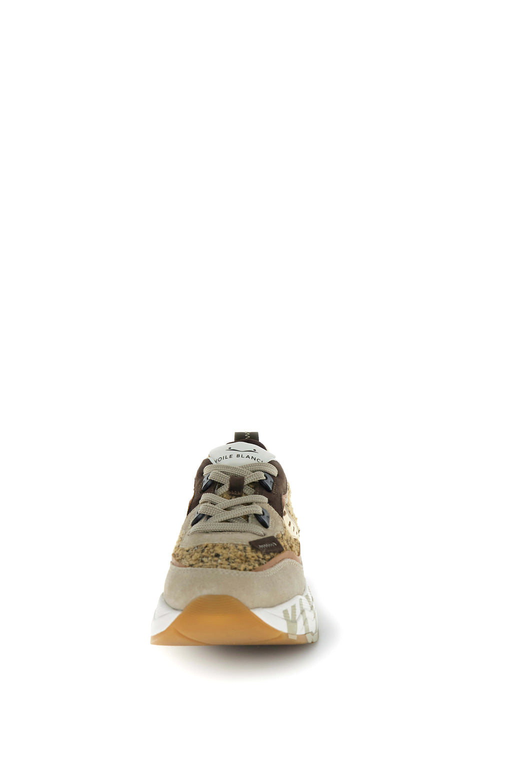 VOILE BLANCHE CLUB105 Beige-dark Brown: brązowy sneakersy dla kobiet