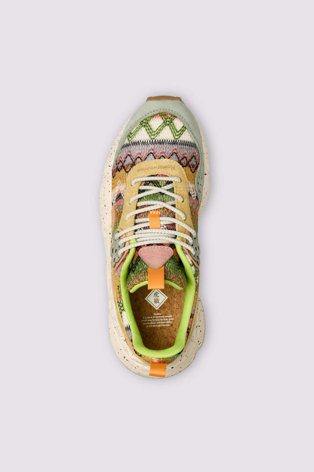 FLOWER MOUNTAIN | 运动鞋 | 女款 | KOTETSU 女款麂皮/针织多面料 灰-桃-沙色