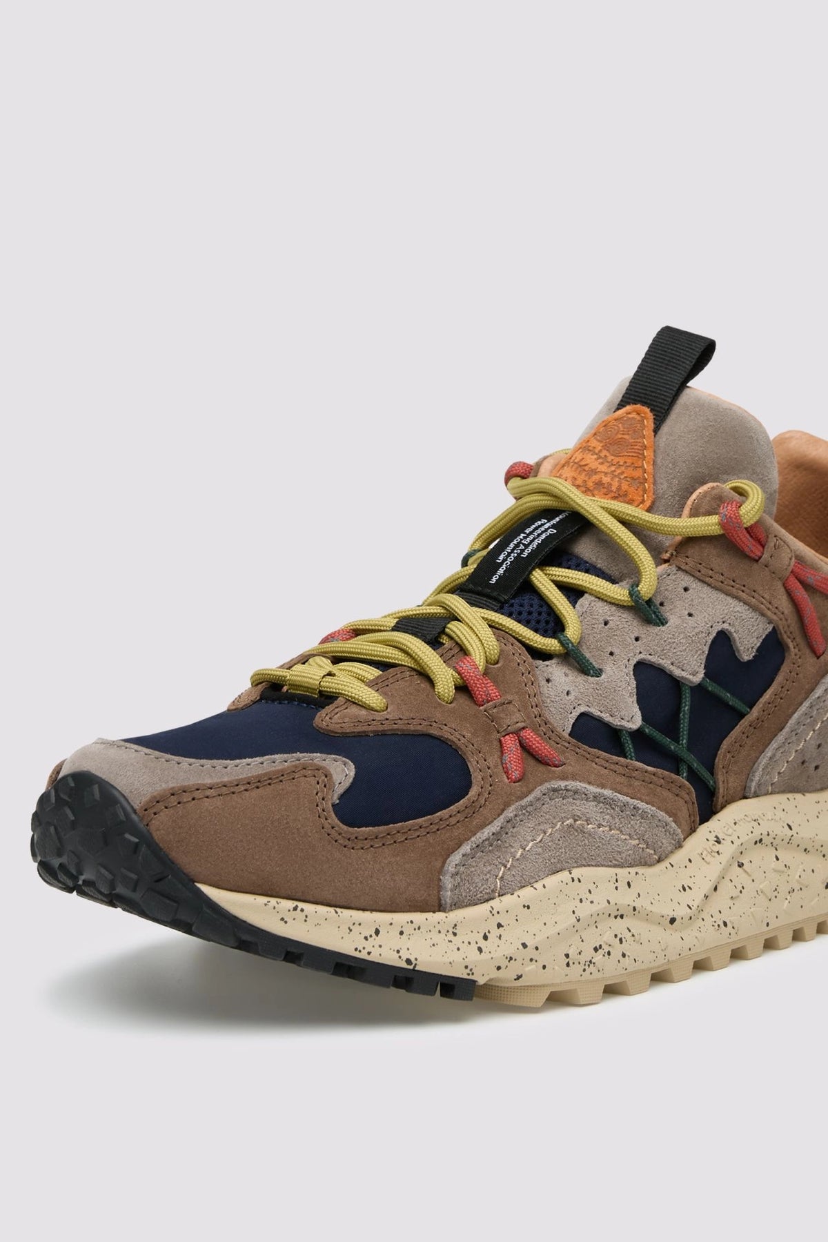 FLOWER MOUNTAIN Yamabushi MAN Suede/nylon Brown-black-mud: brązowy sneakersy dla mężczyzn