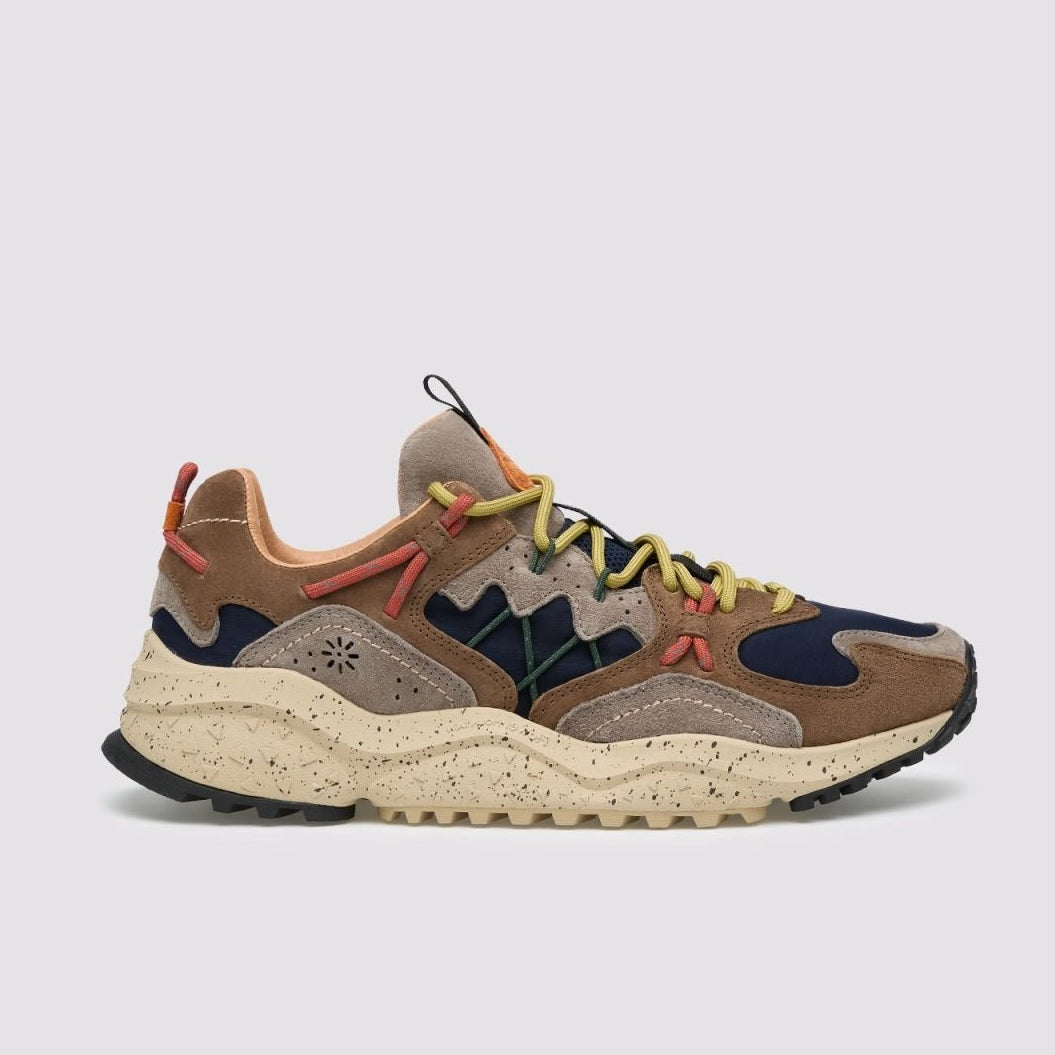 FLOWER MOUNTAIN Yamabushi MAN Suede/nylon Brown-black-mud: brązowy sneakersy dla mężczyzn