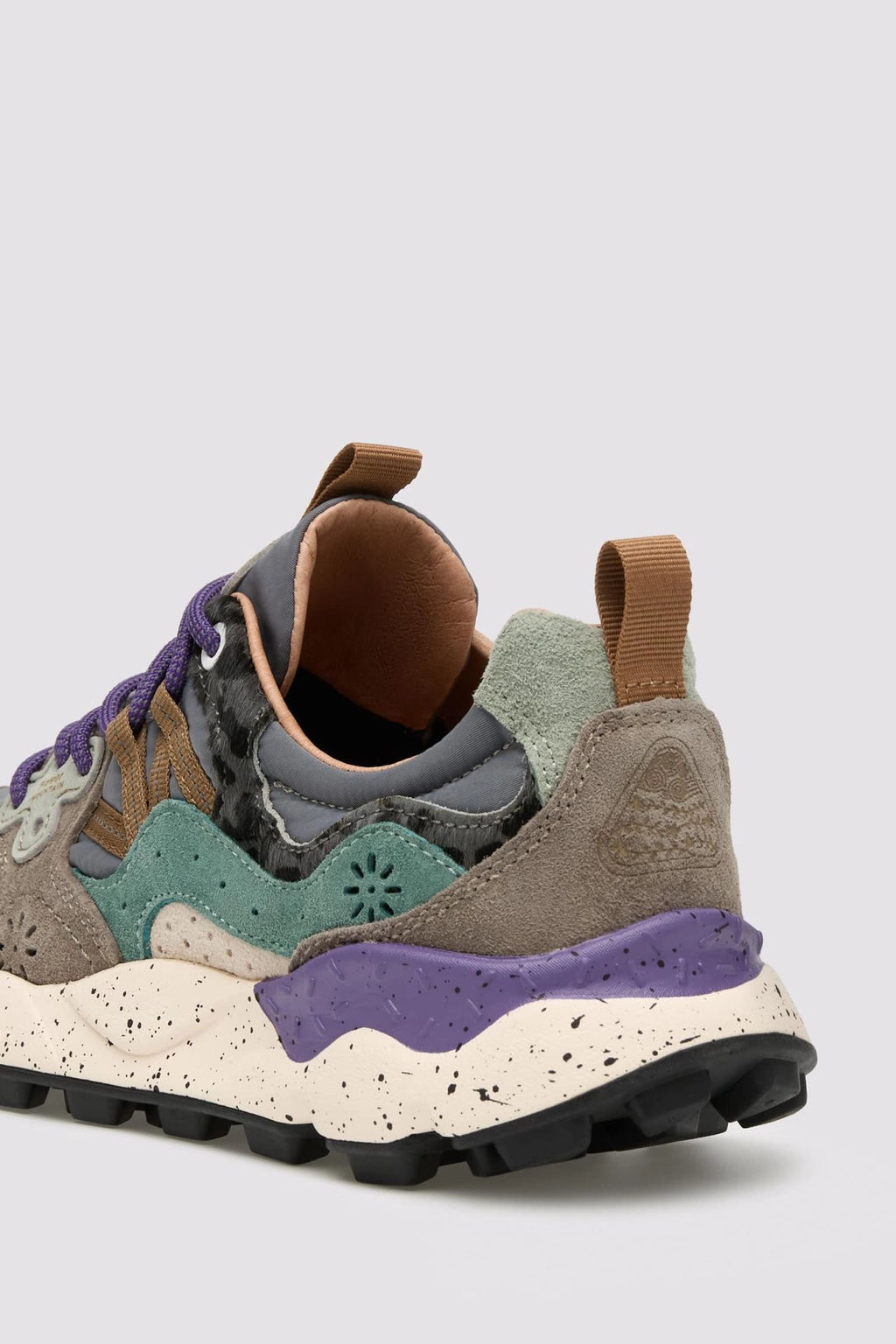 FLOWER MOUNTAIN Yamano 3 UNI Suede/pony Hair/nylon DARK Grey-anthracite-bottle: grau Sneaker für Damen