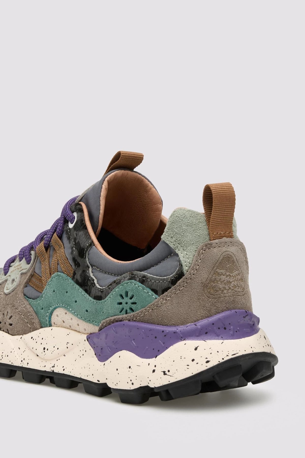 FLOWER MOUNTAIN Yamano 3 UNI Suede/pony Hair/nylon DARK Grey-anthracite-bottle: grey trainers for women
