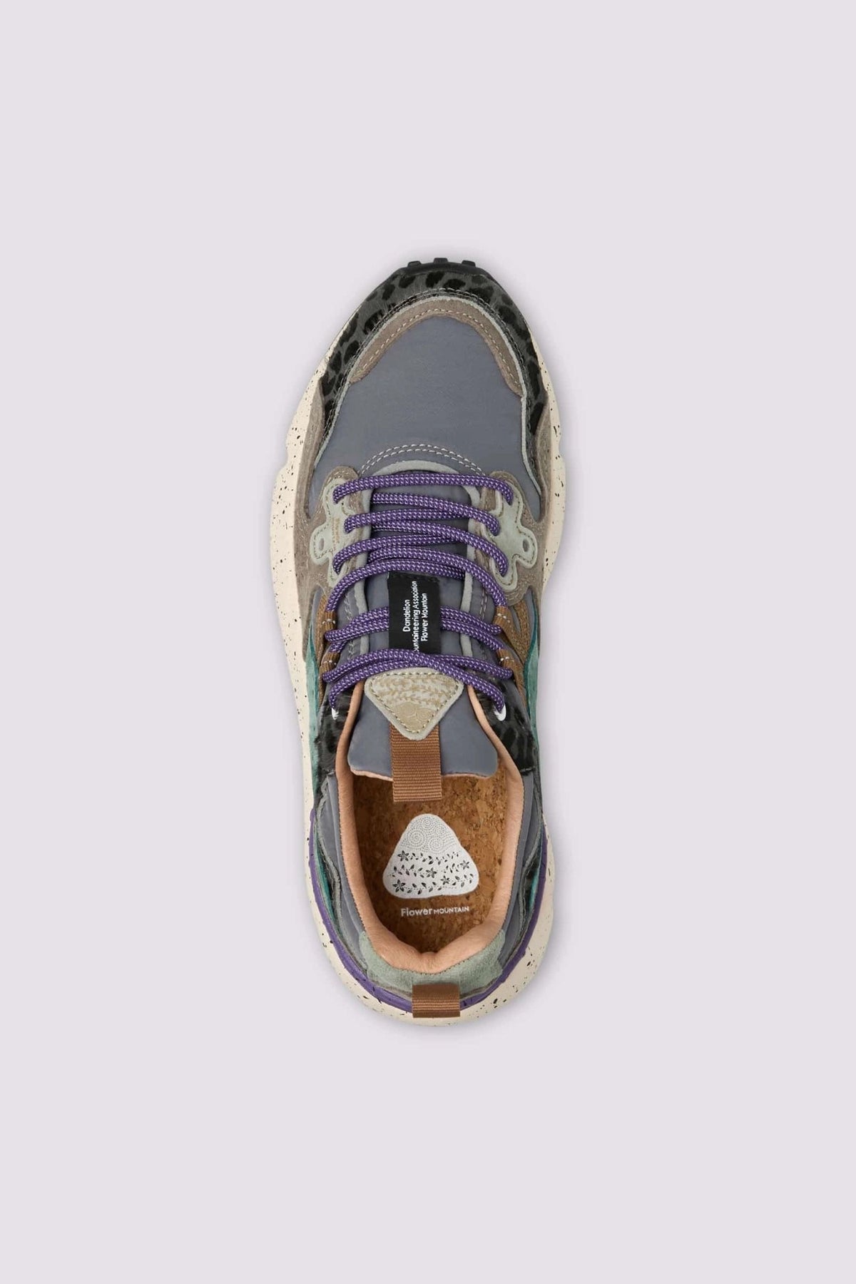 FLOWER MOUNTAIN Yamano 3 UNI Suede/pony Hair/nylon DARK Grey-anthracite-bottle: grey trainers for women