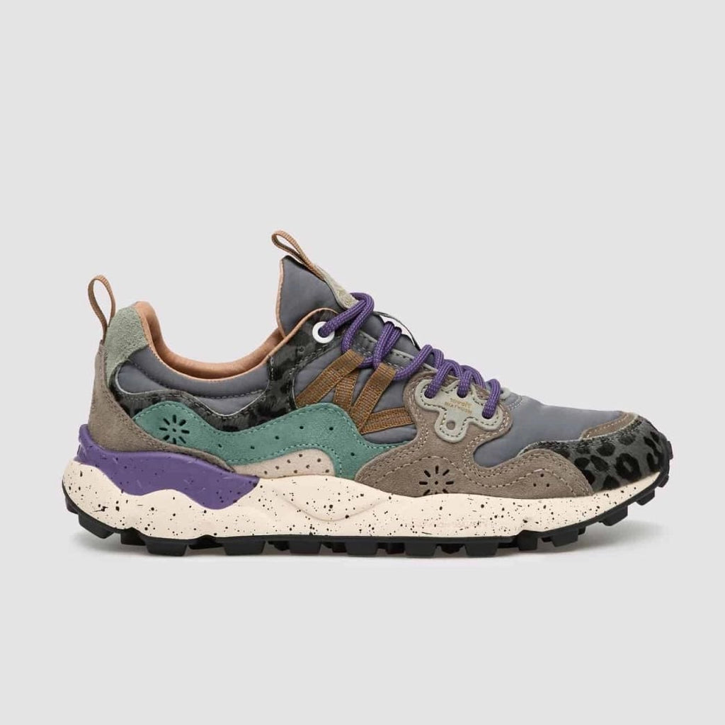 FLOWER MOUNTAIN Yamano 3 UNI Suede/pony Hair/nylon DARK Grey-anthracite-bottle: grau Sneaker für Damen