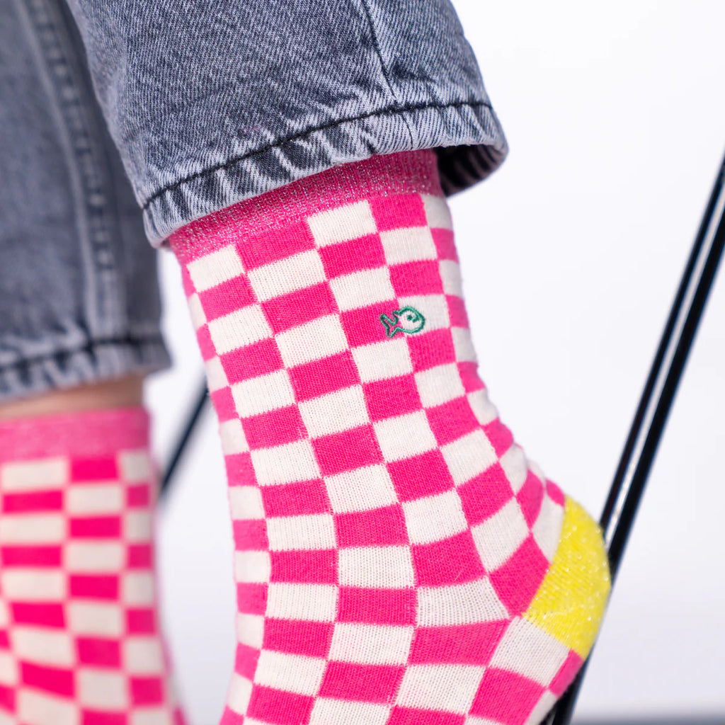 BILLYBELT | CALCETINES | MUJER | CARREAUX ROSE ET BLANC | ROSA
