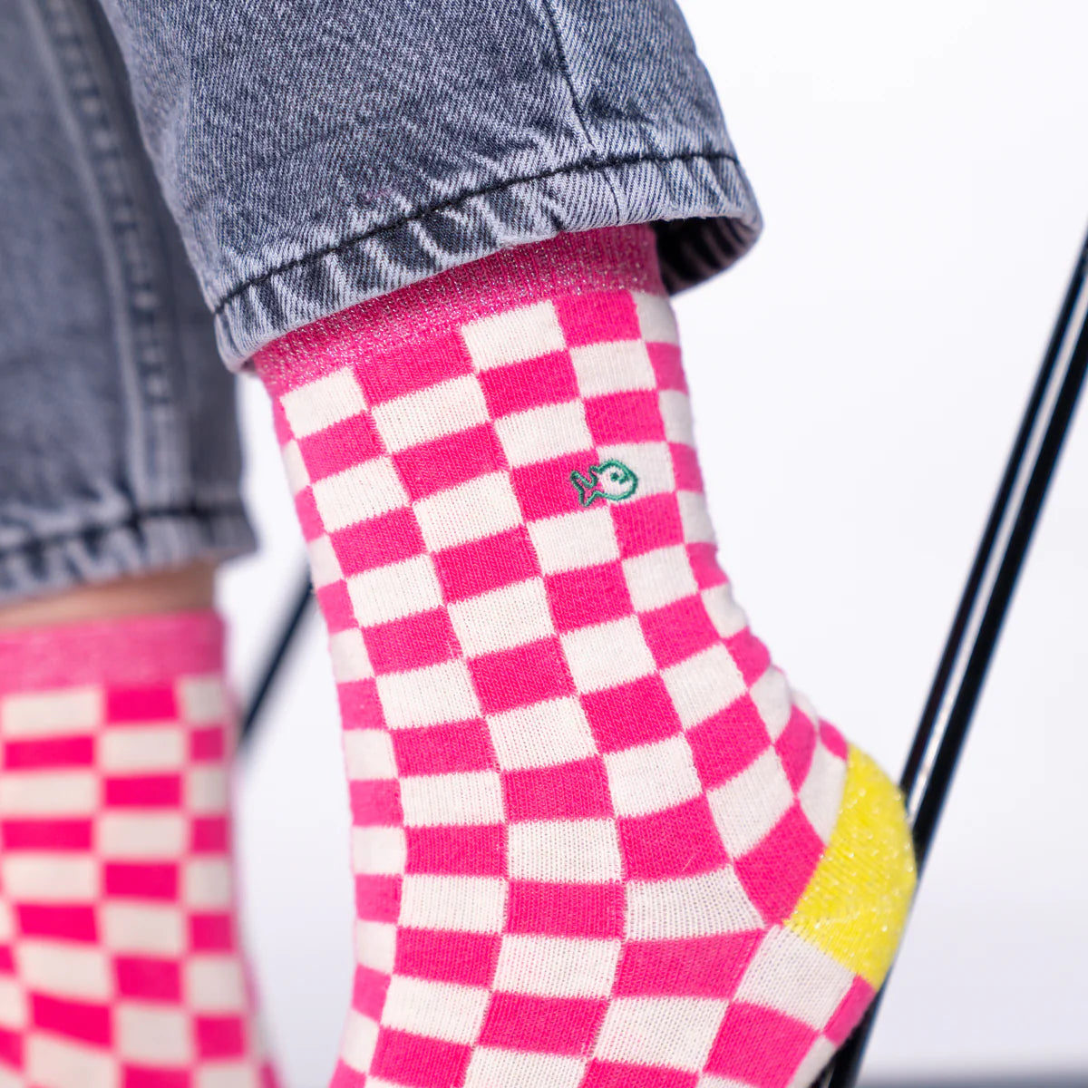 BILLYBELT | CALCETINES | MUJER | CARREAUX ROSE ET BLANC | ROSA
