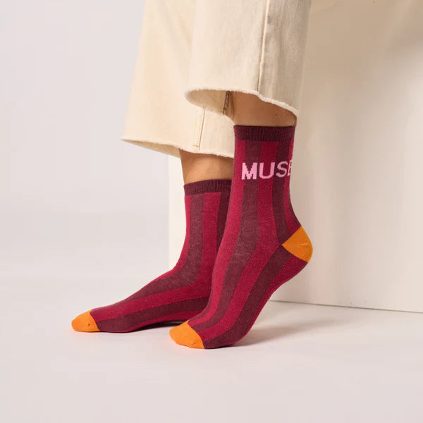 BILLYBELT | CALCETINES | MUJER | MESSAGE COMBED MUSE | ROJO