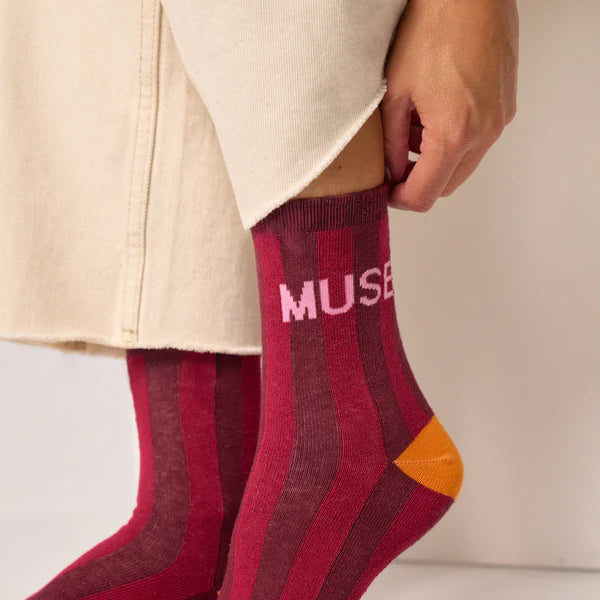 BILLYBELT | CALCETINES | MUJER | MESSAGE COMBED MUSE | ROJO