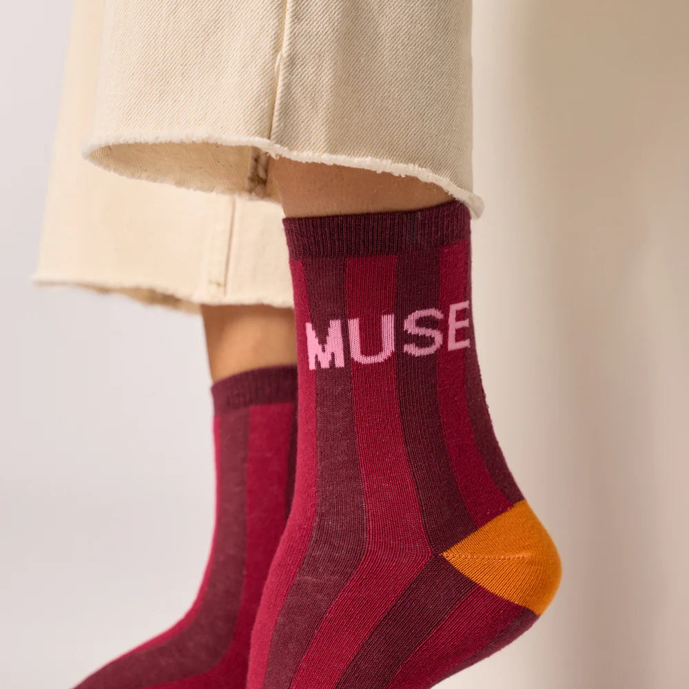 BILLYBELT | CALCETINES | MUJER | MESSAGE COMBED MUSE | ROJO
