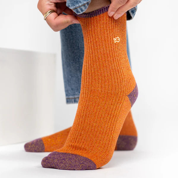 BILLYBELT | CALCETINES | MUJER | COMBED BRIQUE | NARANJA