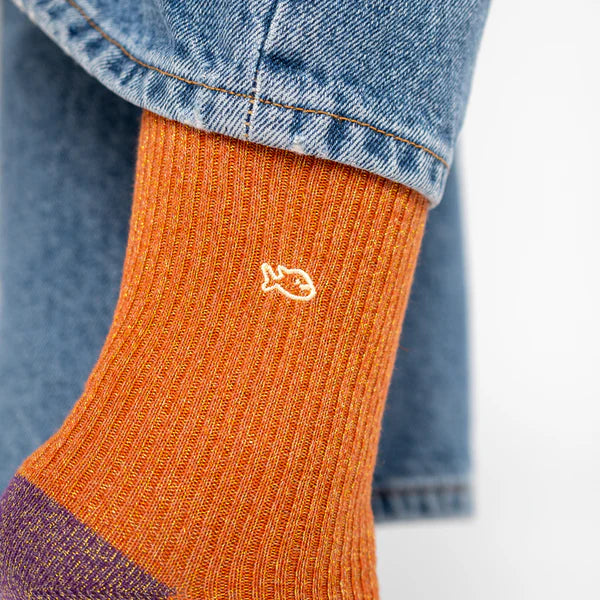BILLYBELT | CALCETINES | MUJER | COMBED BRIQUE | NARANJA