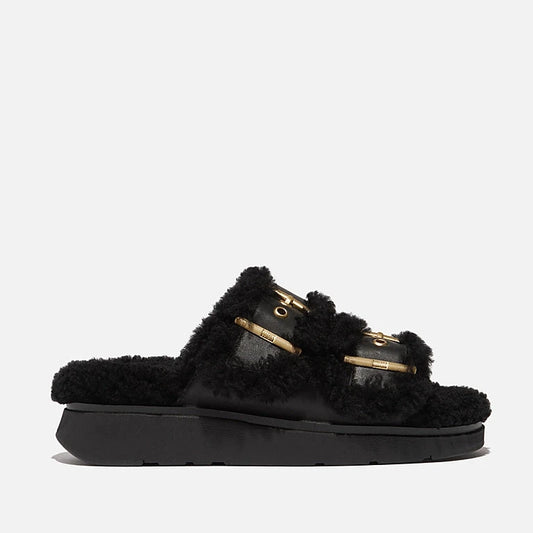 FITFLOP | WOMEN'S MULES | W GEN-FF ELASTICATED SUEDE MULES BLACK | BLACK