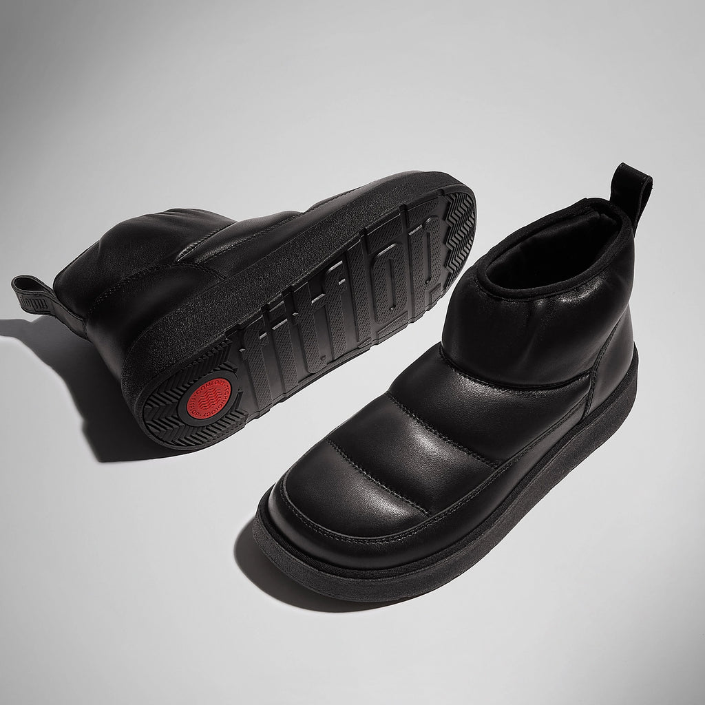 FITFLOP | BUTY DAMSKIE | W GEN FF WYŚCIÓŁKOWANE MIĘKKIE SKÓRZANE BUTY CAŁE CZARNE | CZARNE