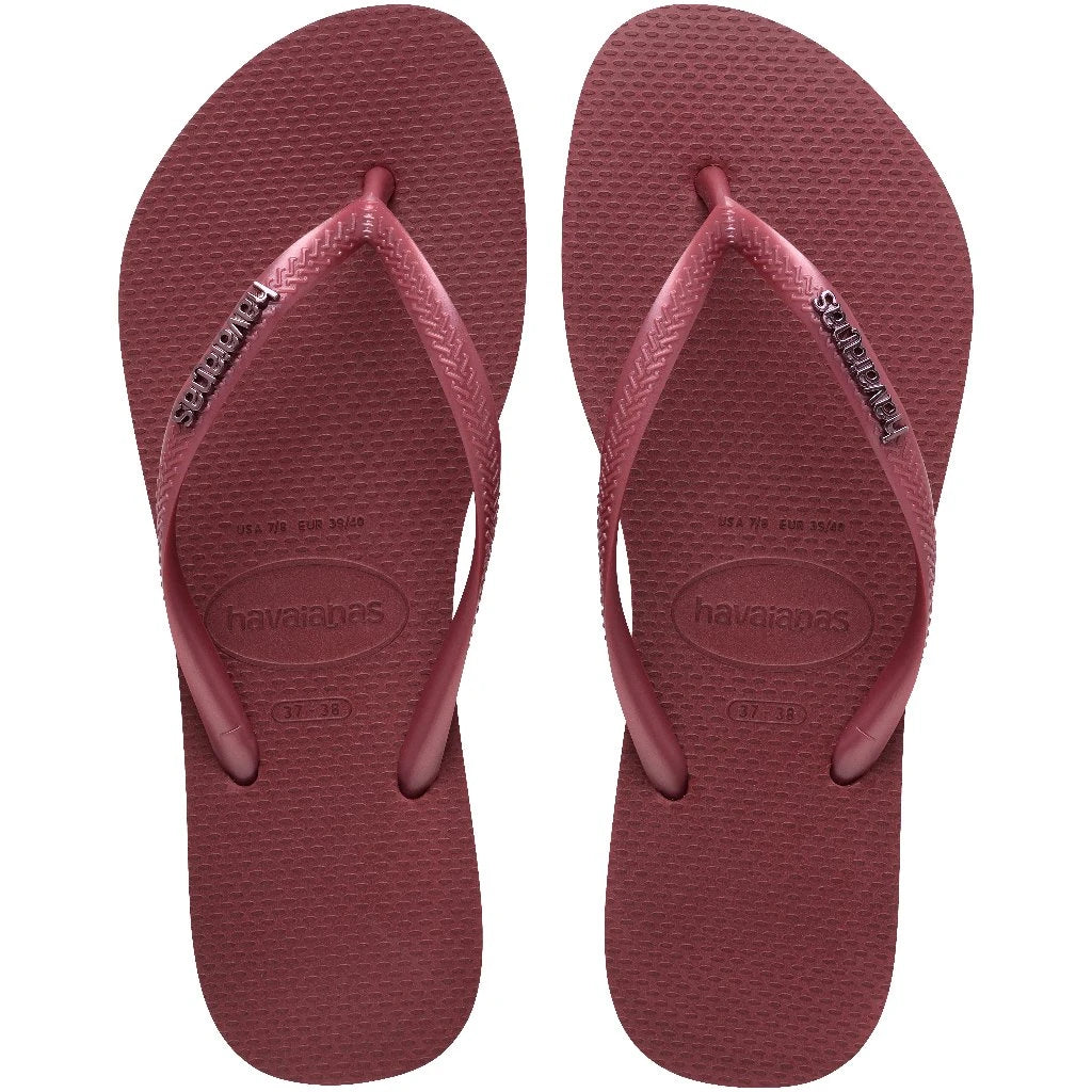 HAVAIANAS | CHANCLAS | MUJER | SLIM LOGO METALLIC AMARANTH | ROJO